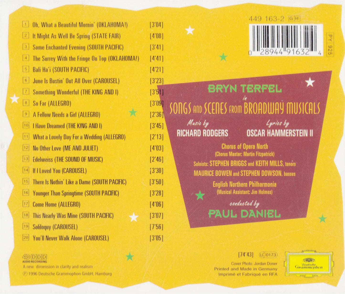 Something Wonderful: Bryn Terfel Sings Rodgers & Hammerstein Various Artists; Terfel / Rodgers / Hammerstein; Terfel, Bryn; Terfel Bass-Bari and Terfel - Very Good