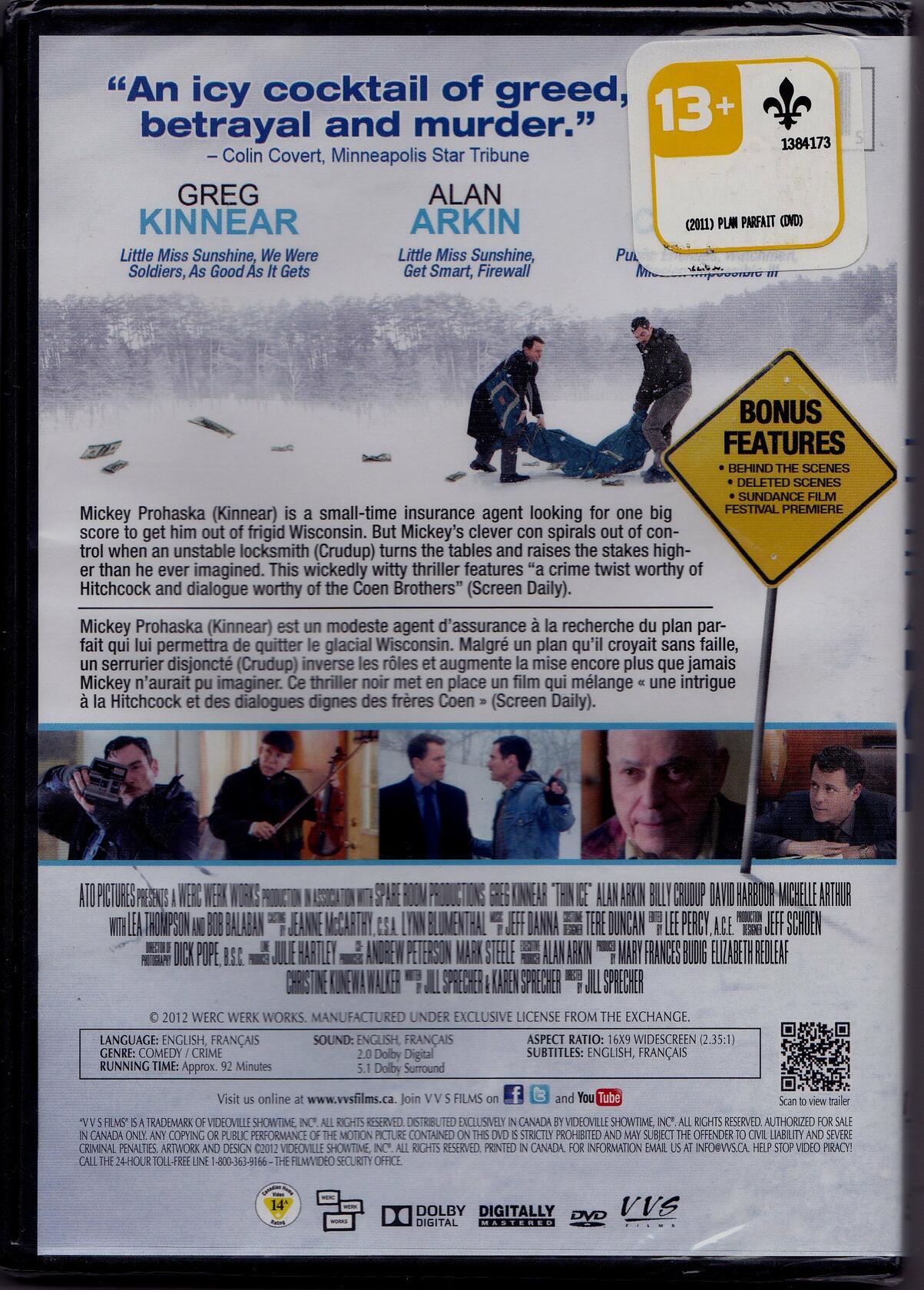 Plan Parfait - Thin Ice (English/French) 2012 (Widescreen) Régie au Québec (Cover Bilingue) - Good