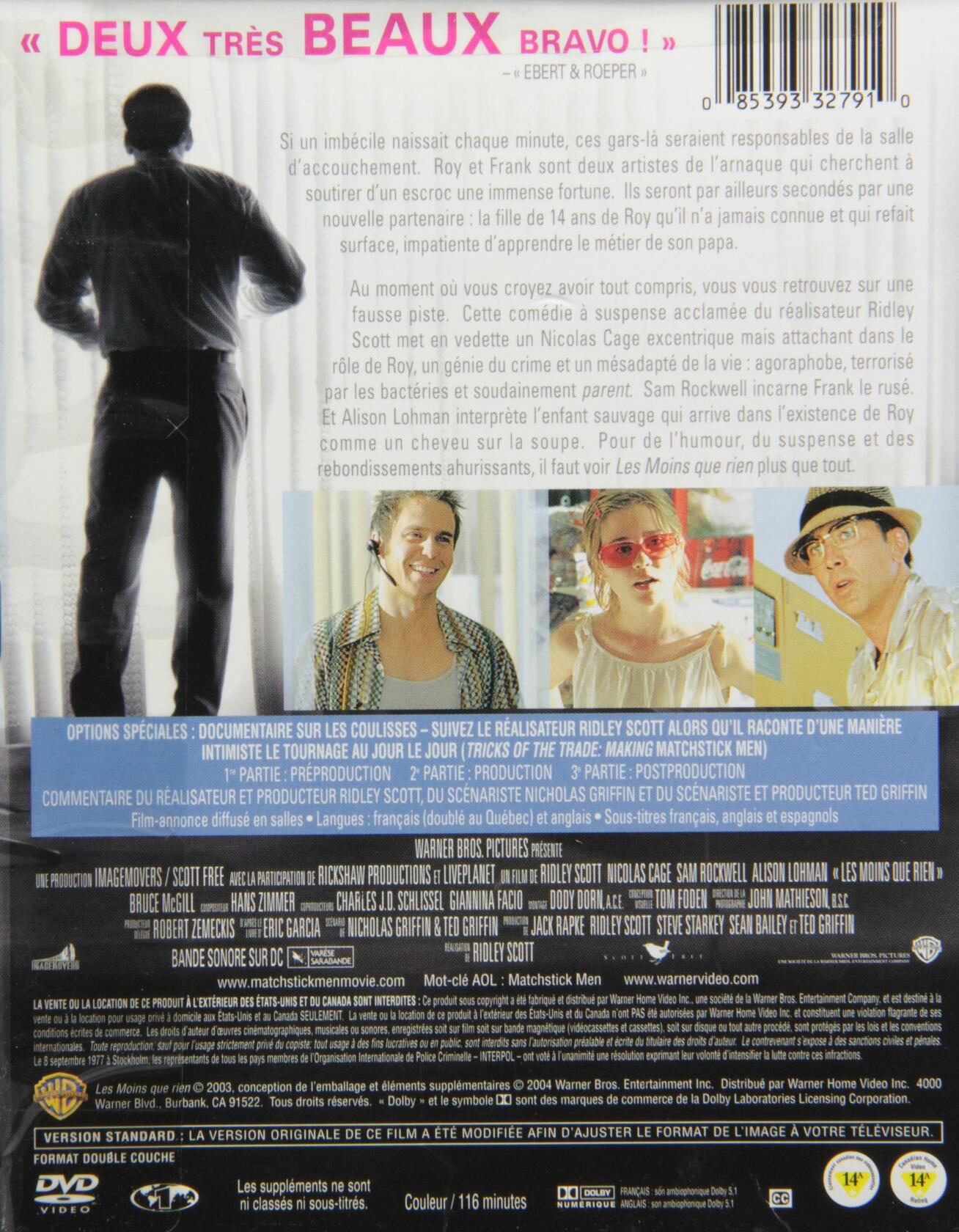Matchstick Men (Full Screen) (Version française) - Acceptable