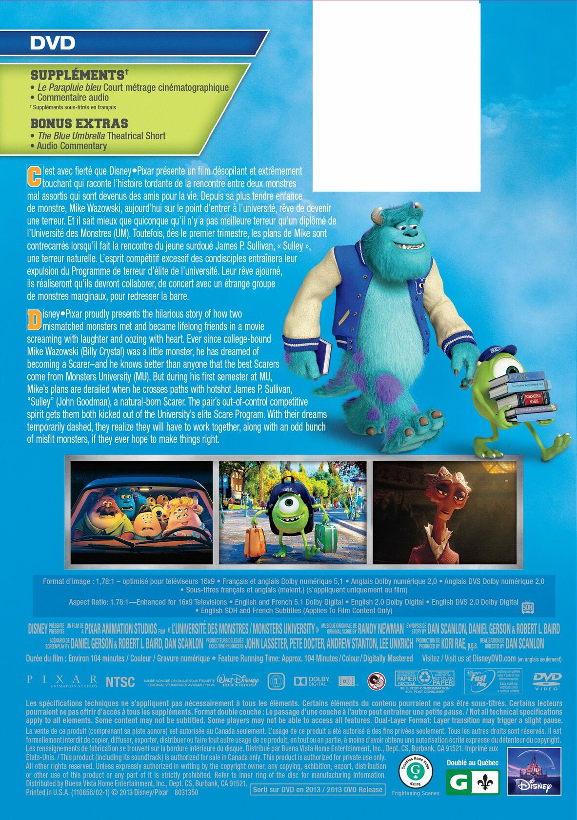 L’Université des Monstres / Monsters University (Bilingual) - Very Good