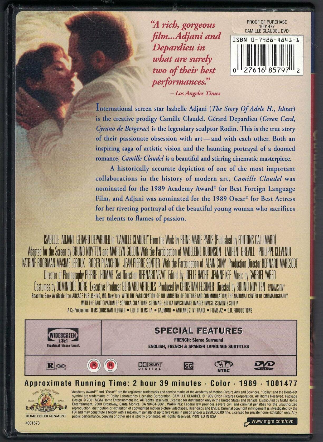 Camille Claudel (Widescreen) (Version française) - Very Good