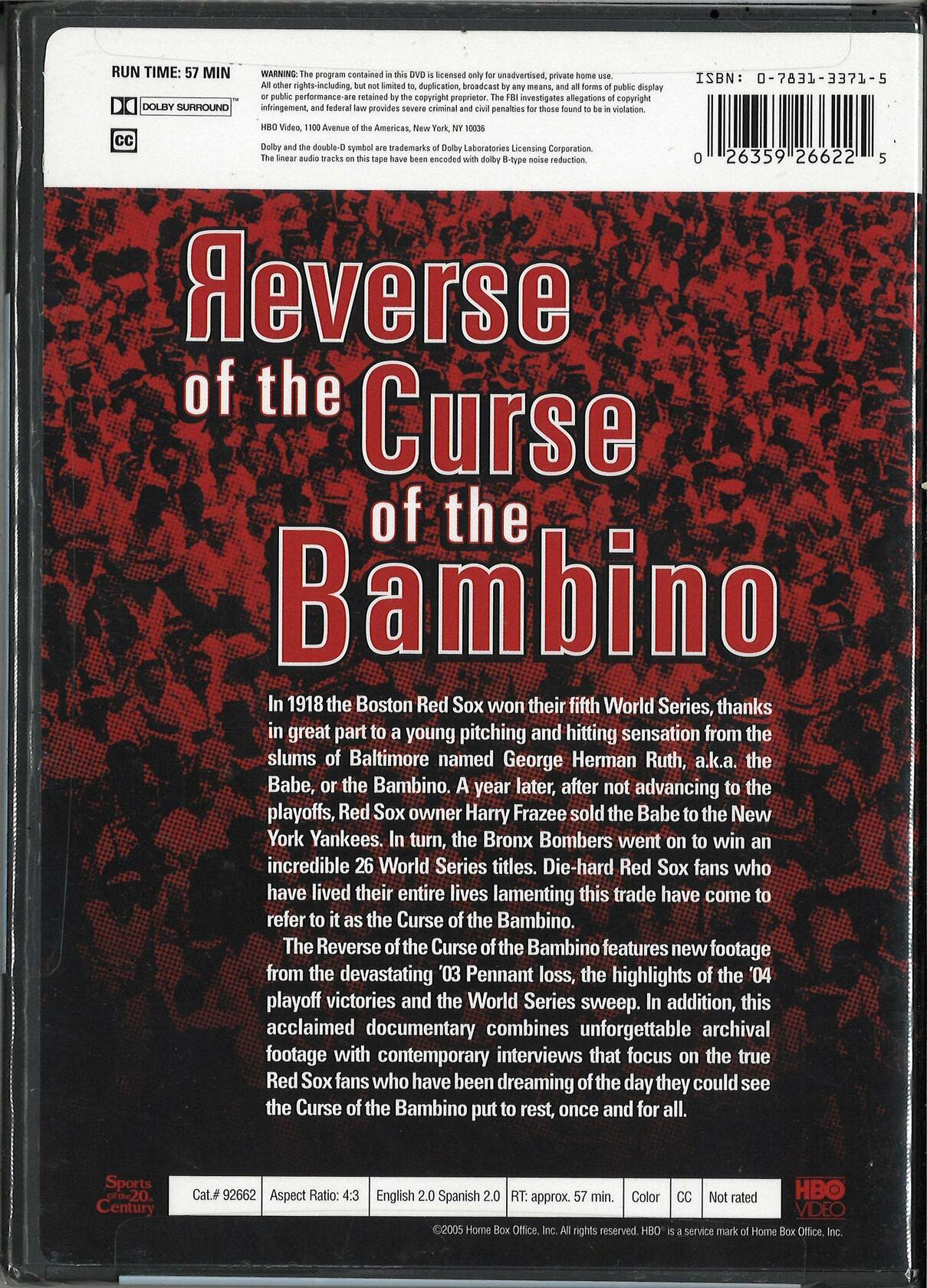 Reverse of the Curse of the Bambino (Sous-titres français) - Very Good