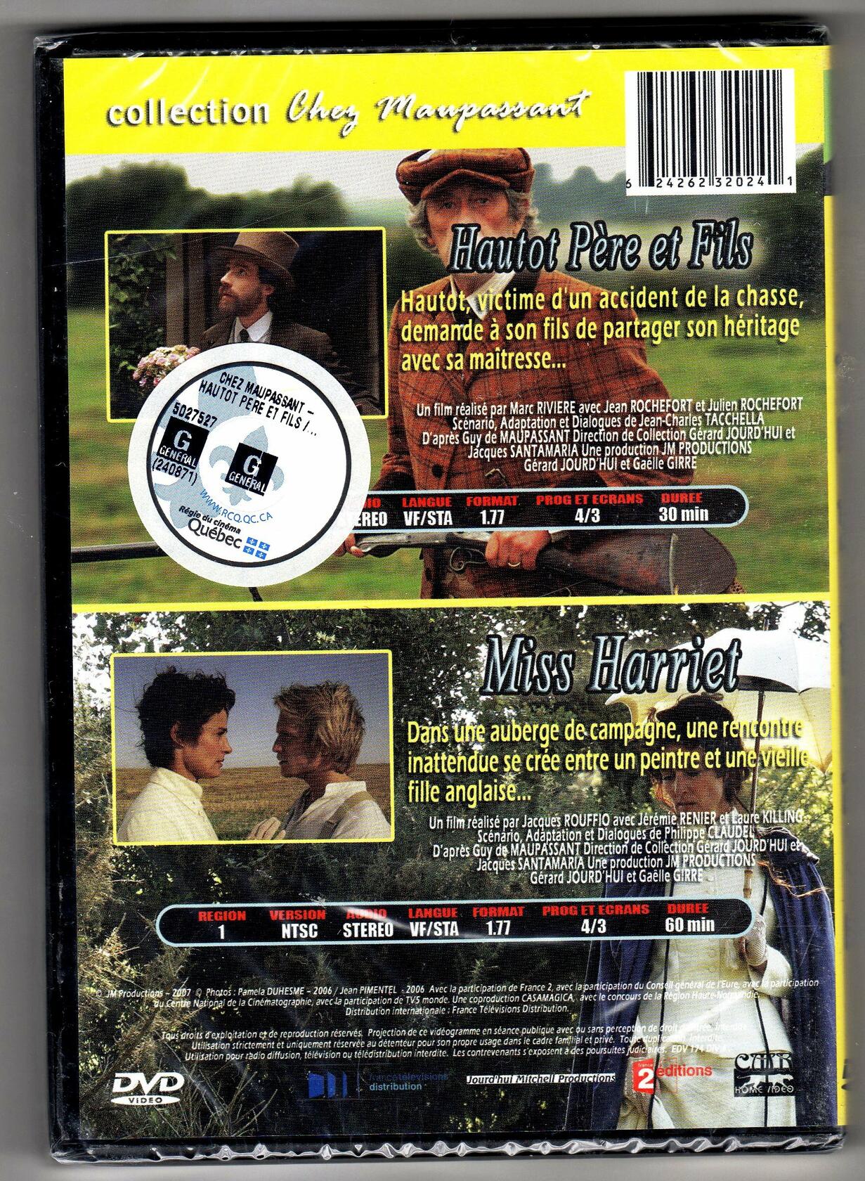 Chez Maupassant: Hautot Père et Fils/Miss Harriet (Version française) - Very Good