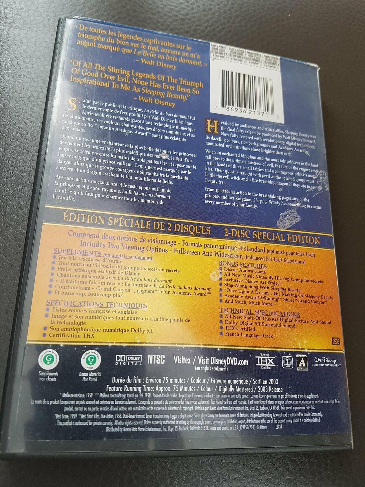 Sleeping Beauty (Quebec Version - English/French) (Version française) - Very Good