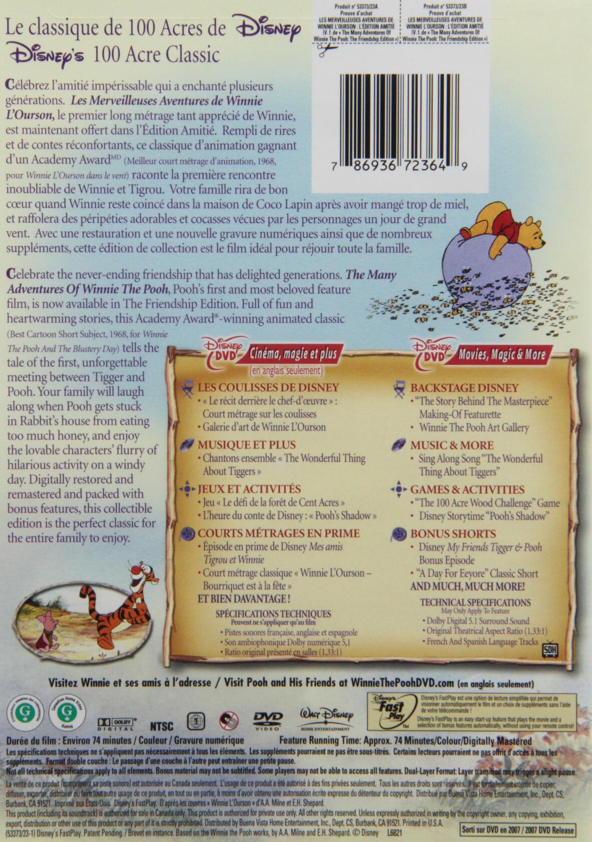 Winnie the Pooh / Winnie l'Ourson (Version française) - Very Good