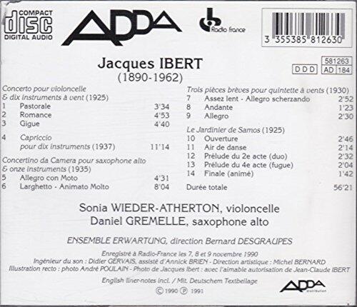 Jacques Ibert: Concerto for cello / Capriccio / Concertino da camera for alto saxophone / Trois pièces brèves / The Gardener of Samos - Very Good