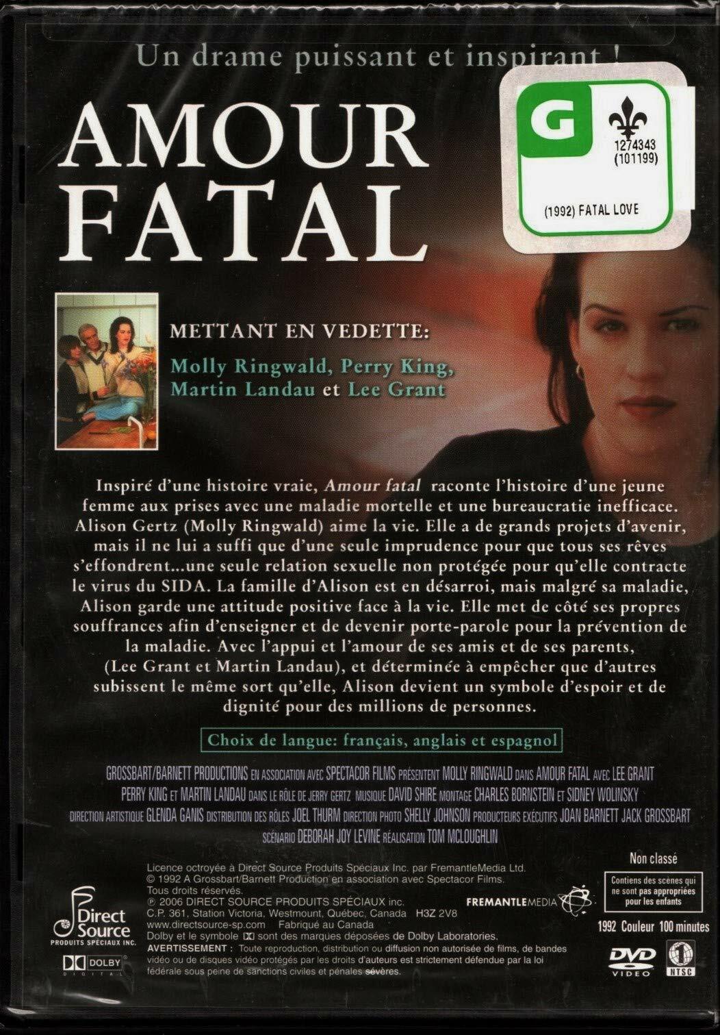 Amour Fatal: La véritable histoire d'Alison Gertz - Fatal Love - Something to Live for: The Alison Gertz Story (English/French) 1992 (Cover French) Régie au Québec