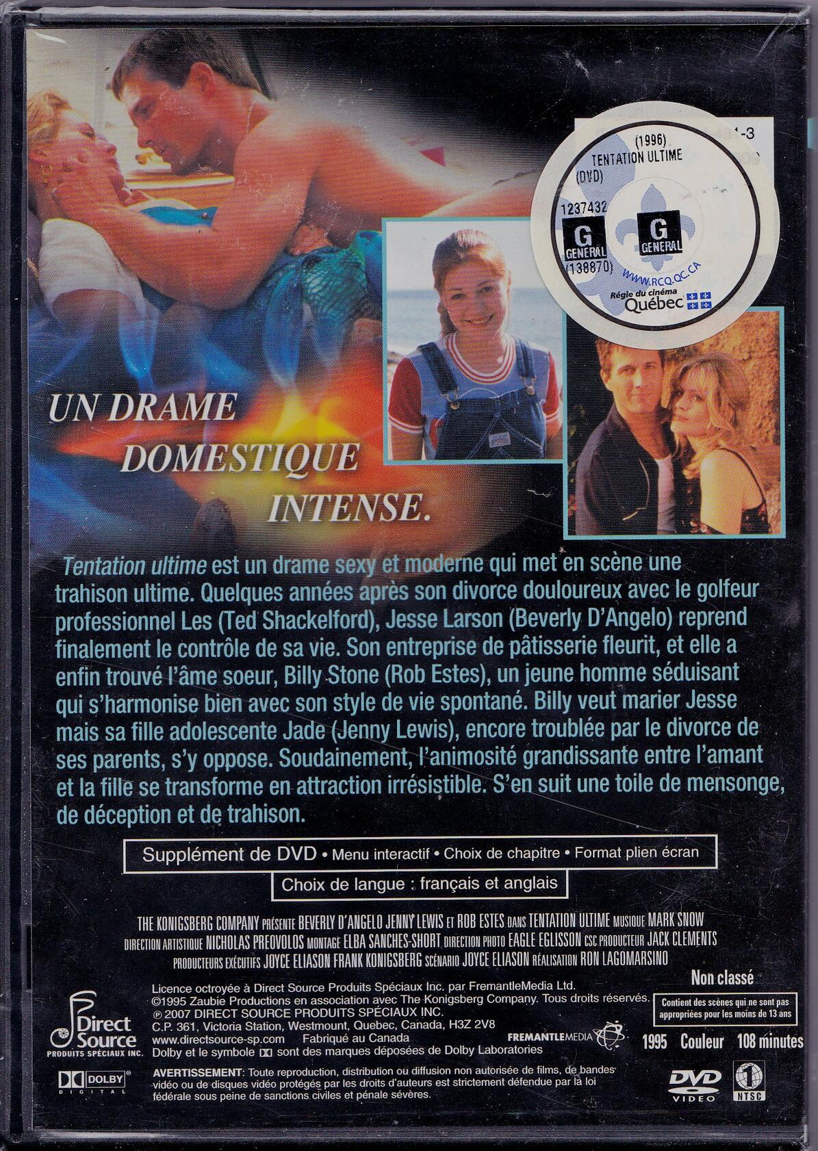 Tentation Ultime - Sweet Temptation (English/French) 1996 (Full Screen) Régie au Québec (Cover French) - Very Good