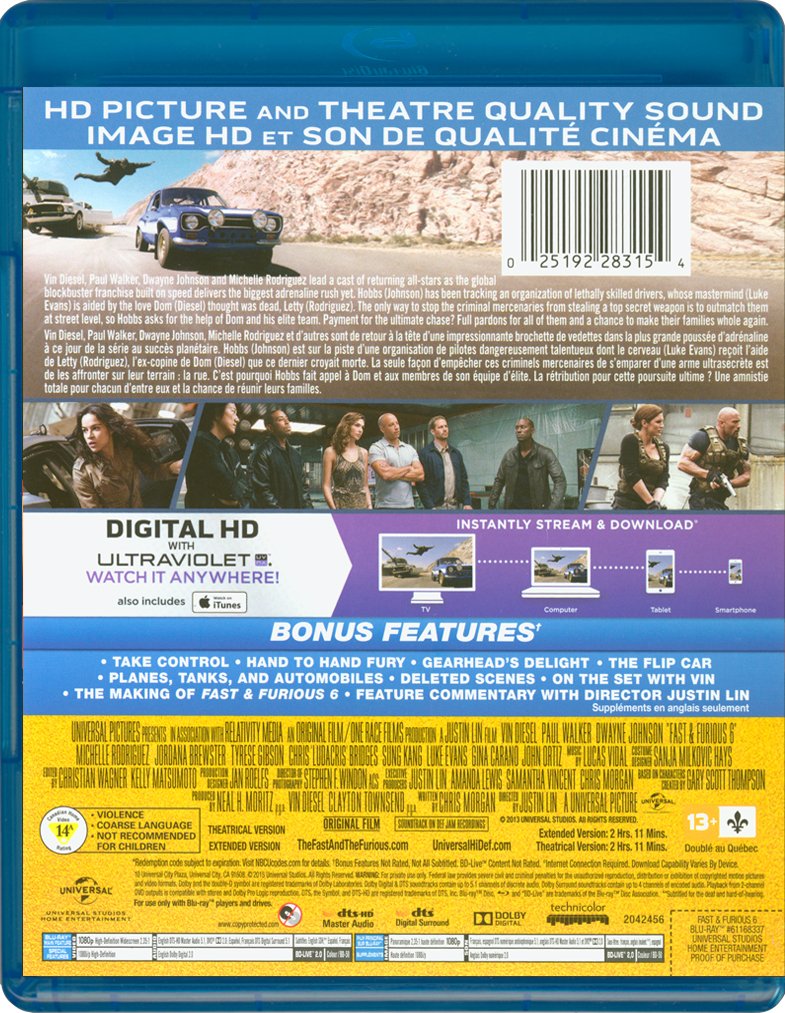 Fast & Furious 6 [Blu-ray] (Sous-titres fran?ais) [Blu-ray] - very good
