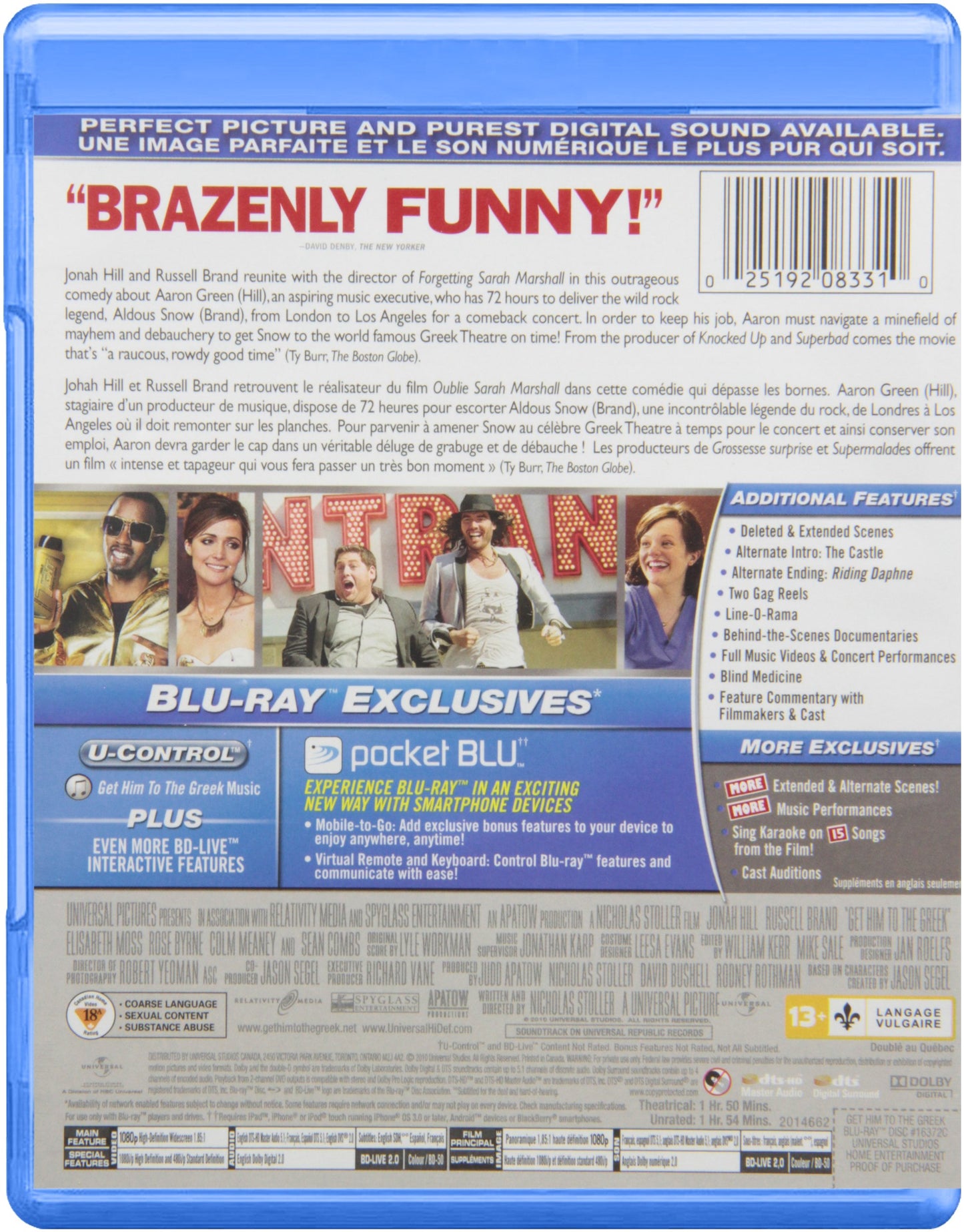 Get Him to The Greek [Blu-ray] (Bilingual) [Blu-ray] - very good