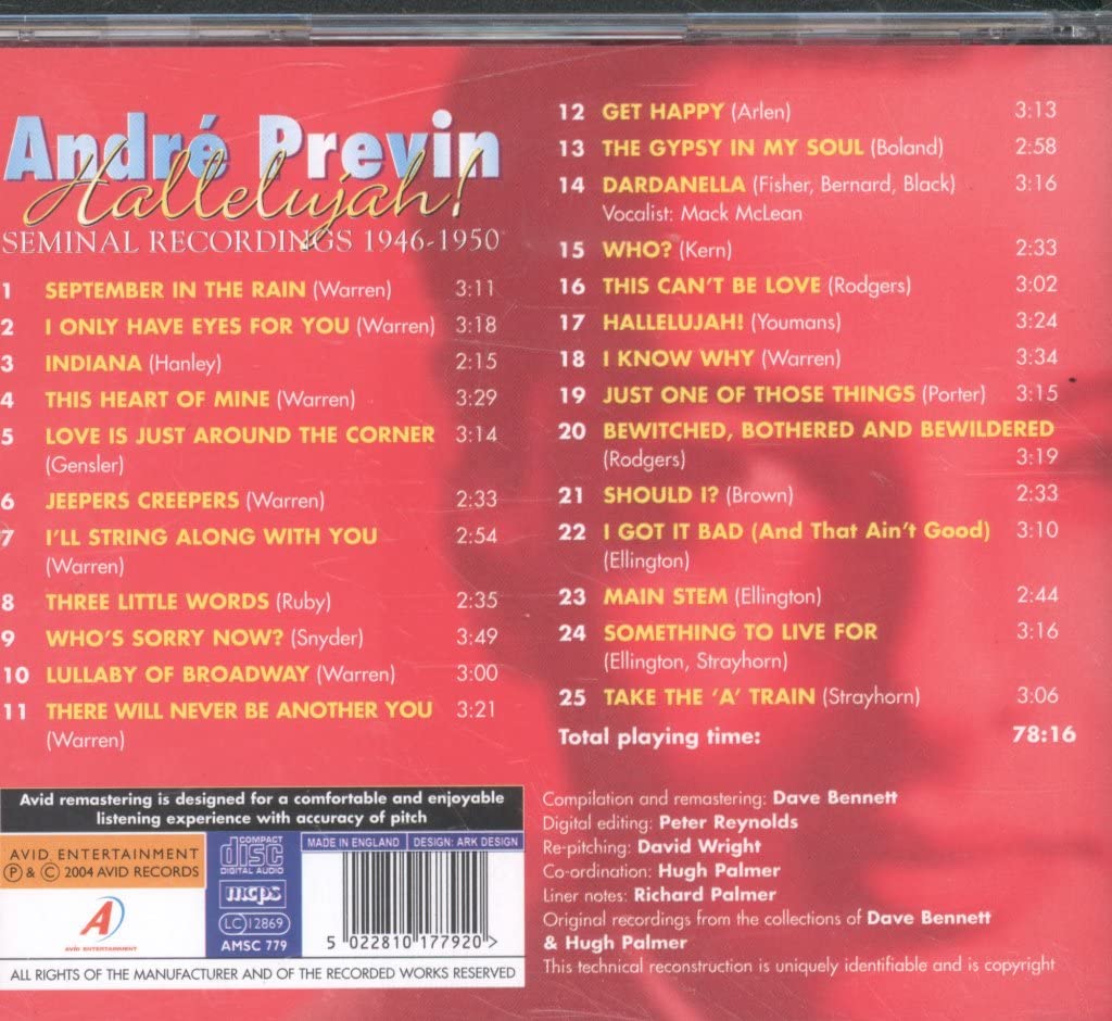 Hallelujah [Audio CD] Previn, Andre - very good