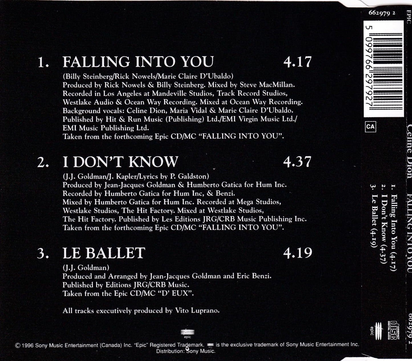 Falling into you [Single-CD] [Audio CD] Celine Dion - very good