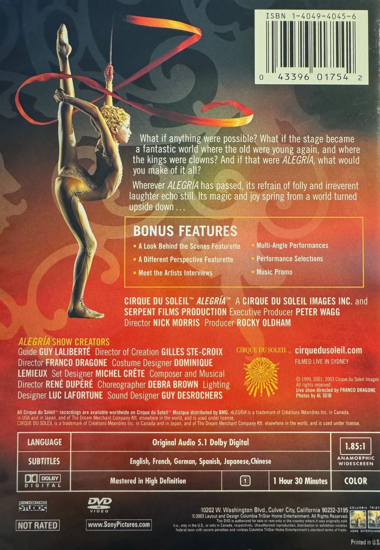 Alegria (Widescreen) (Subtitled) (Sous-titres francais) [Import] [New]