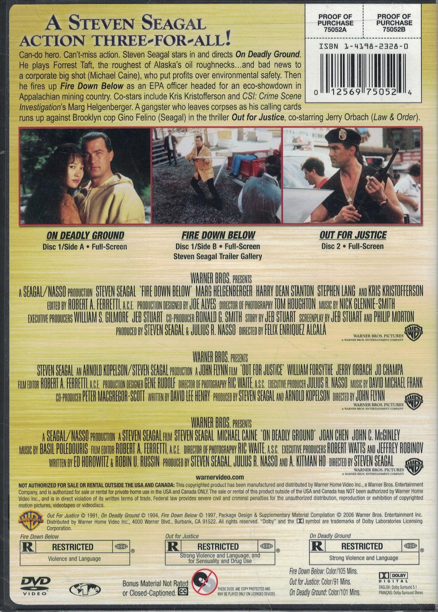 Fire Down Below / Out for Justice / On Deadly Ground [DVD]