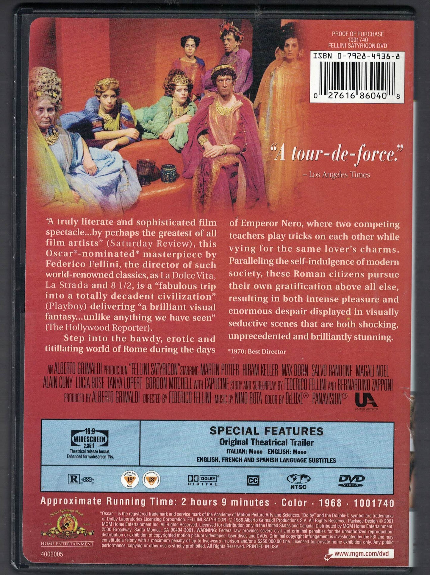 Fellini Satyricon (Widescreen) (Sous-titres fran?ais) [DVD]