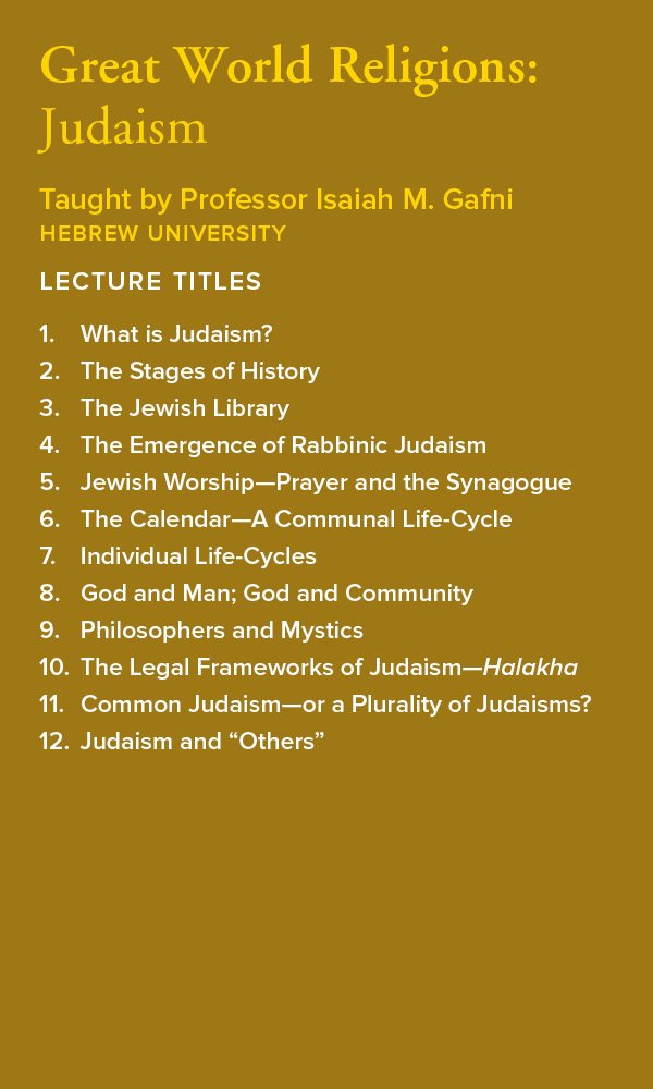 Great World Religions: Judaism - The Teaching Company DVDs (The Great Courses) [DVD]