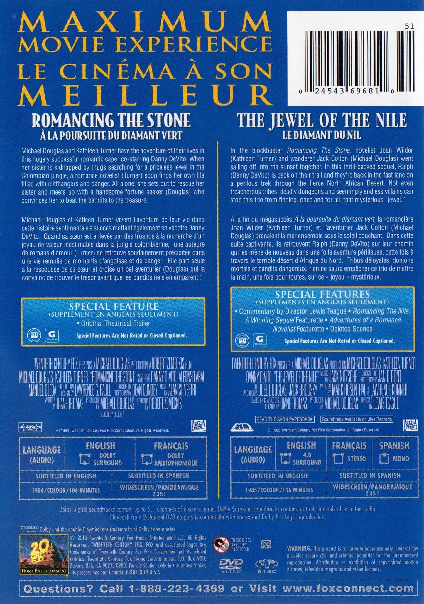 Double Feature Romancing The Stone and The Jewel of the Nile