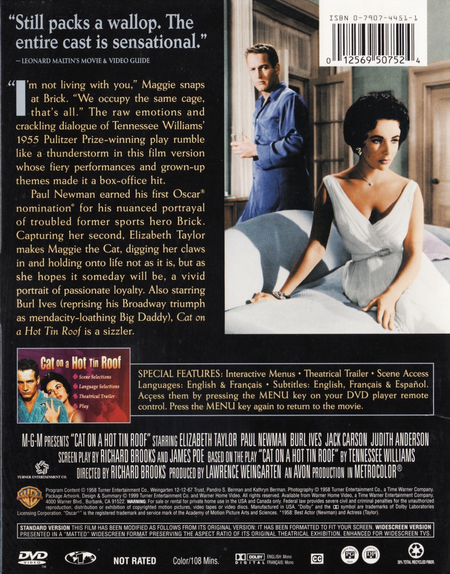Cat on a Hot Tin Roof (Widescreen/Full Screen) [Good]