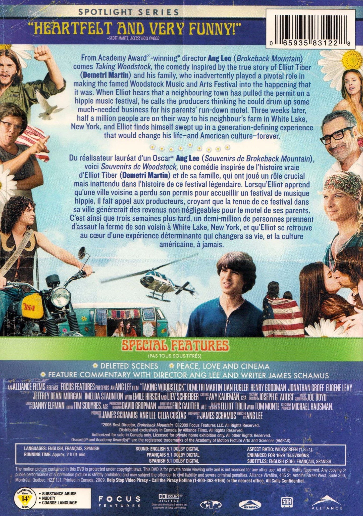 Taking Woodstock (Souvenirs de Woodstock) [Very Good]
