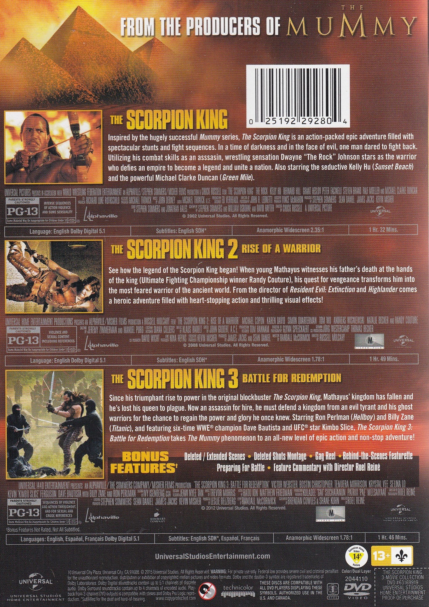 The Scorpion King (3-Movie Collection) [Very Good]