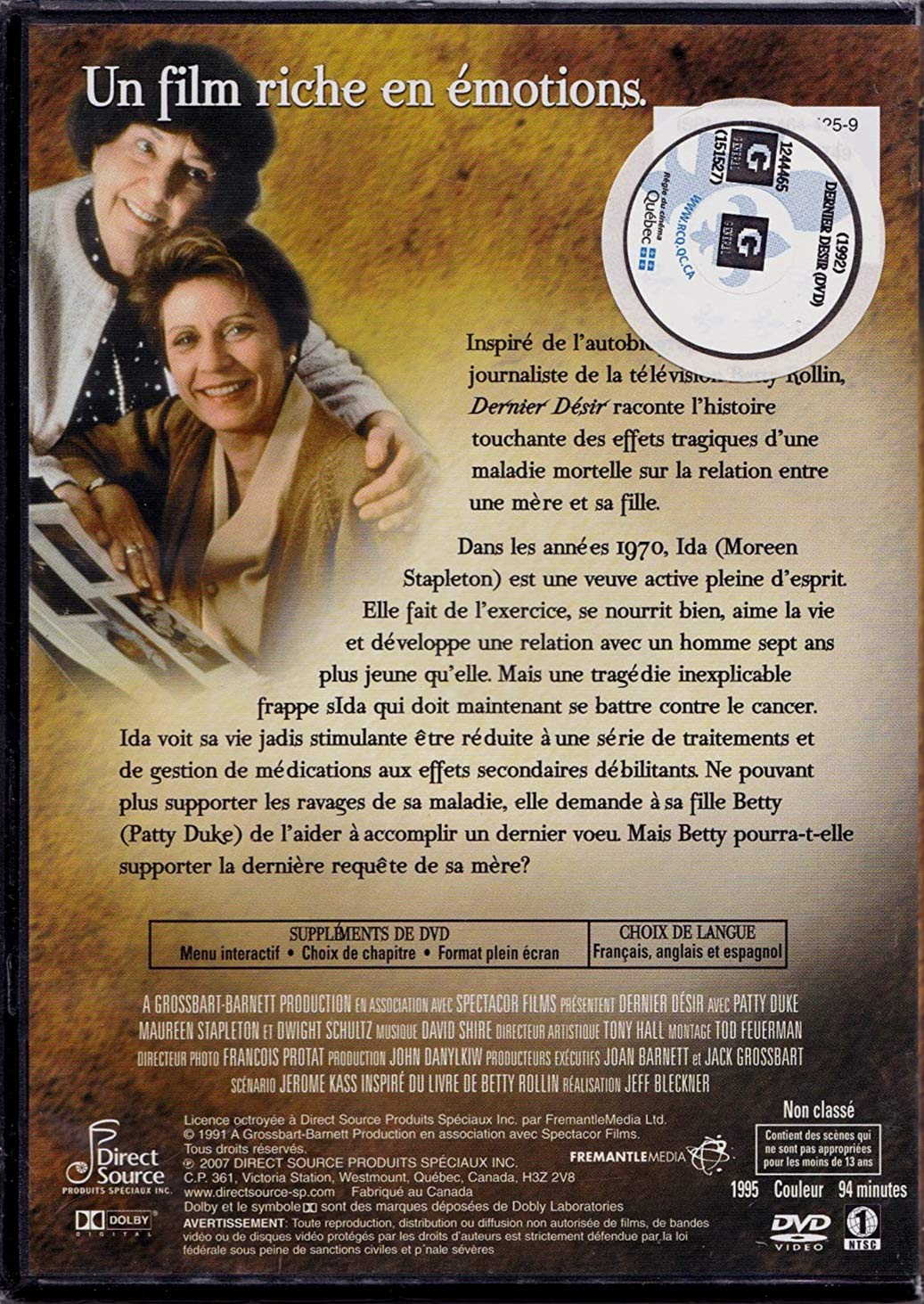 Dernier DA©sir - Last Wish (English/French) 1991 (Cover French) RA©gie au