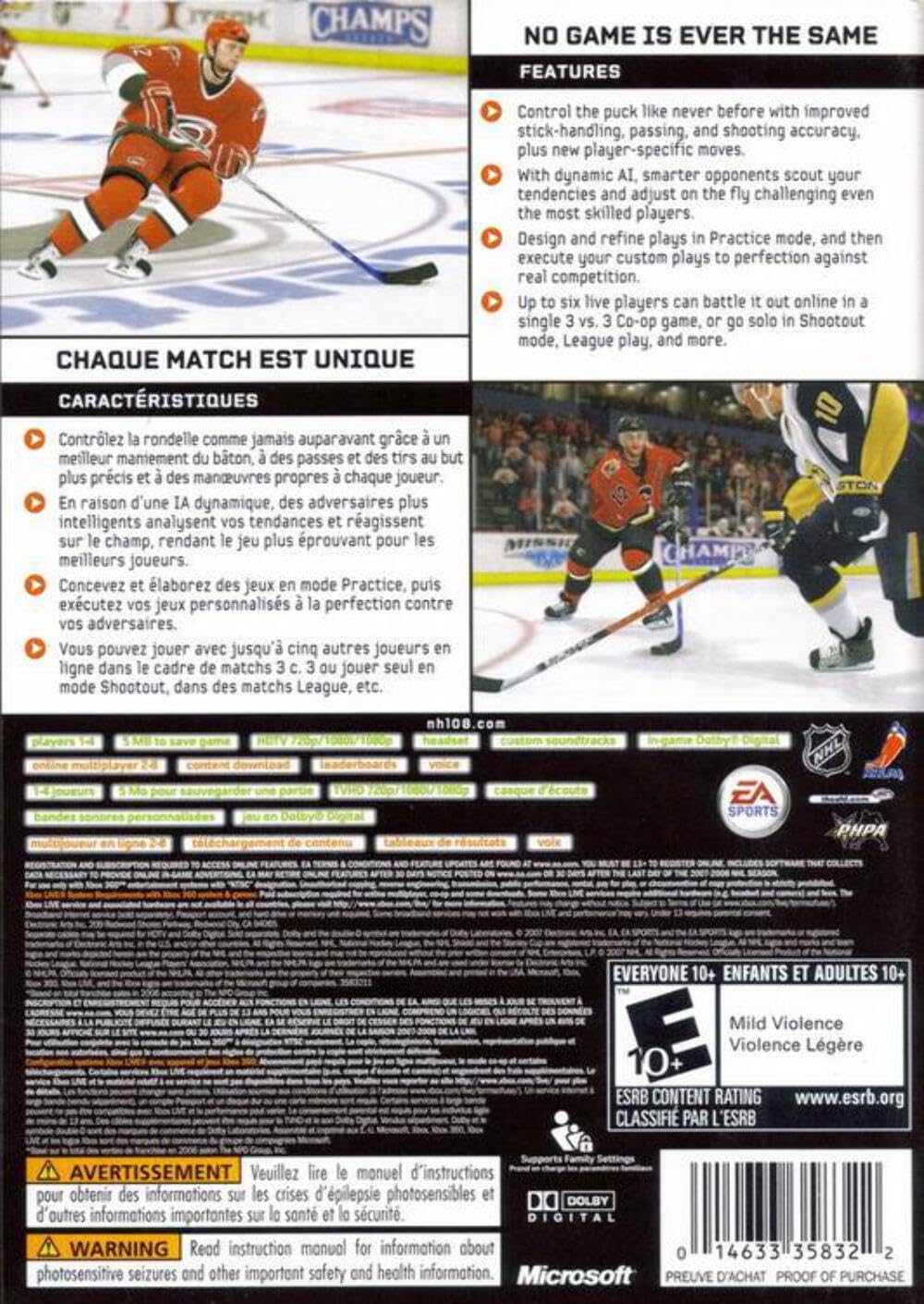 NHL 08 X-Box 360 [Very Good]