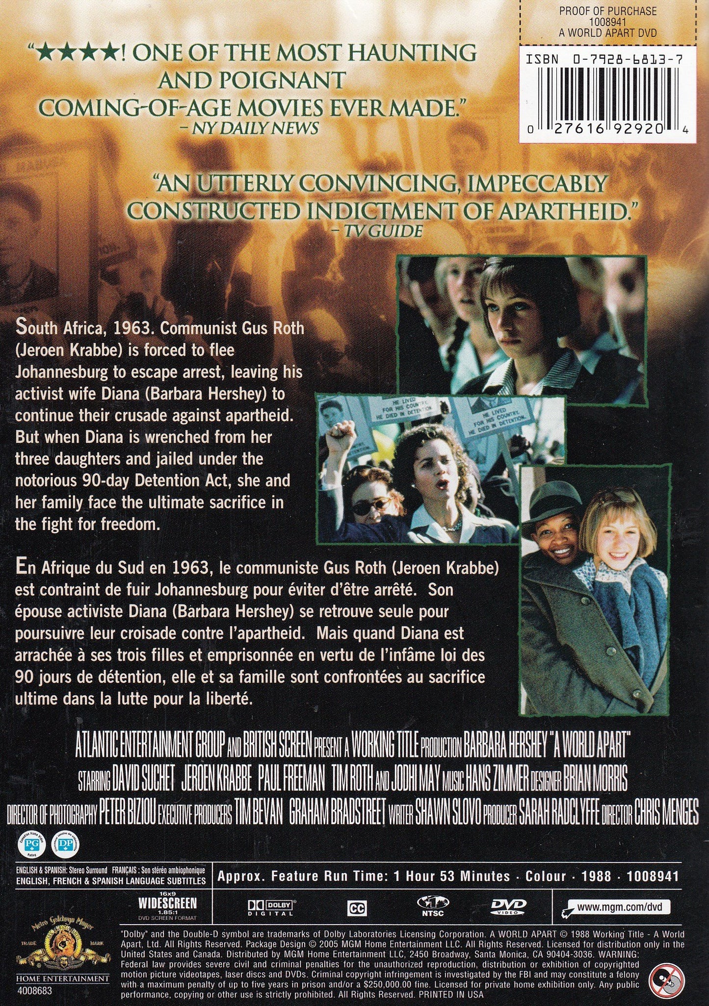 A World Apart (Un monde a part) (Bilingual) [Very Good]