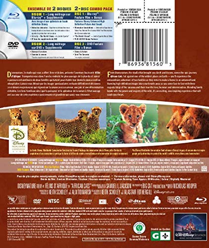 Disneynature : Felins d'Afrique / African Cats (Bilingual DVD Combo) [Blu-ray +