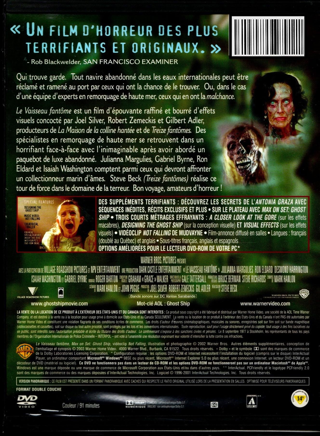 Le Vaisseau Fantome (English/French) 2002 (Widescreen) Double au Quebec [Good]