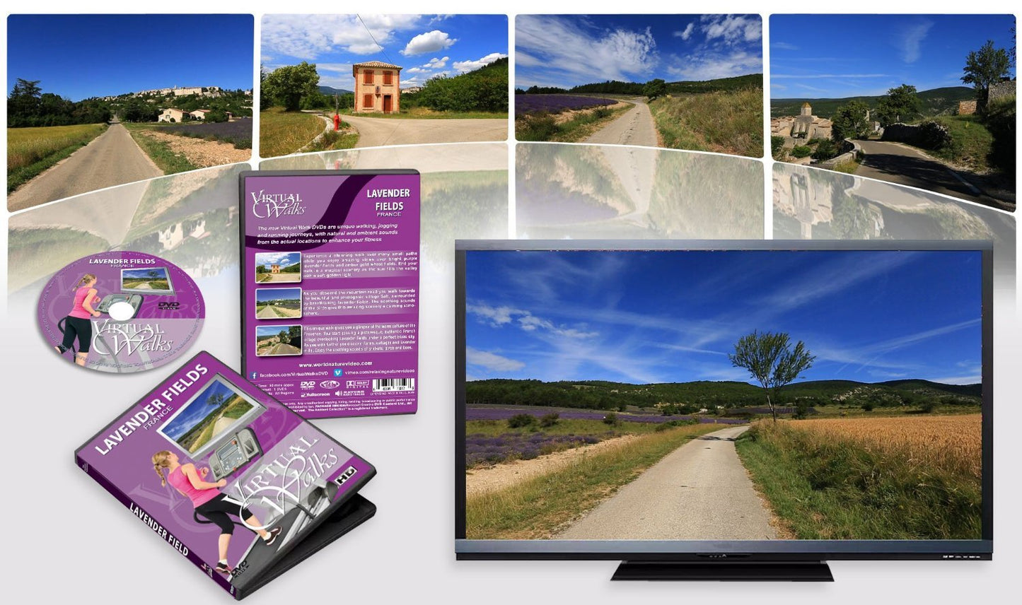 Virtual Walks - Lavander Fields, France for Indoor Walking, Treadmill and