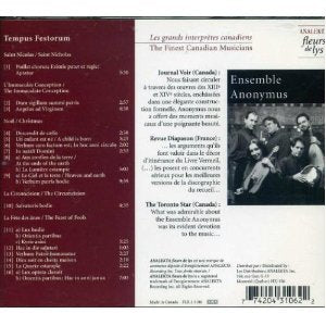 BERNATCHEZ;C-ENS ANO - TEMPUS FESTORUM: MEDIEVAL MUSI [Audio CD] BERNATCHEZ;C-ENS ANONYMUS - Very Good