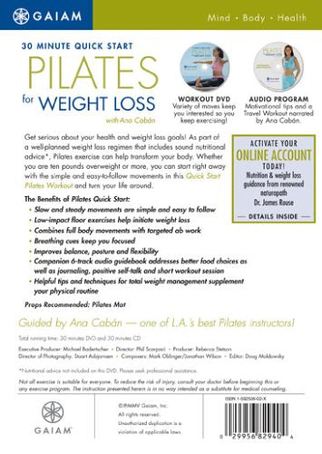 30 MINUTE QUICK START PILATES FOR WEIGHT [DVD]