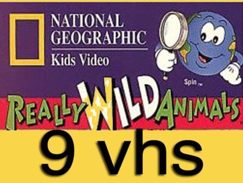 national geographic kids video set 9 vhs : National Geographic's Really Wild Animals: Monkey Business and Other Family , Nat'l Geo: Tropical Rain Forest, National Geographic's Really Wild Animals: [VHS Tape] - Very Good