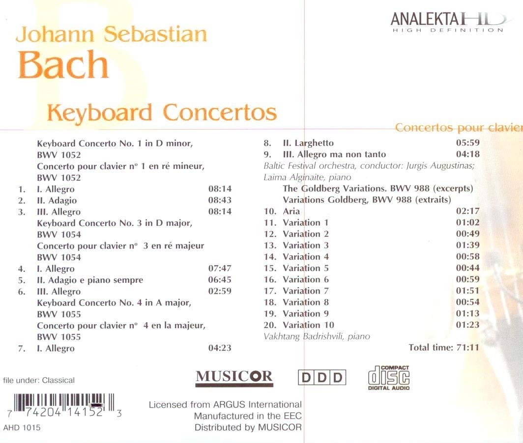 J. S. Bach: Keyboard Concertos N/A - Very Good