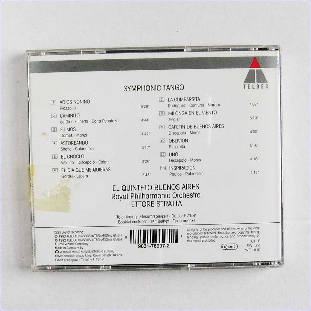 Symphonic Tango [Audio CD] STRATTA ETTORE - Very Good