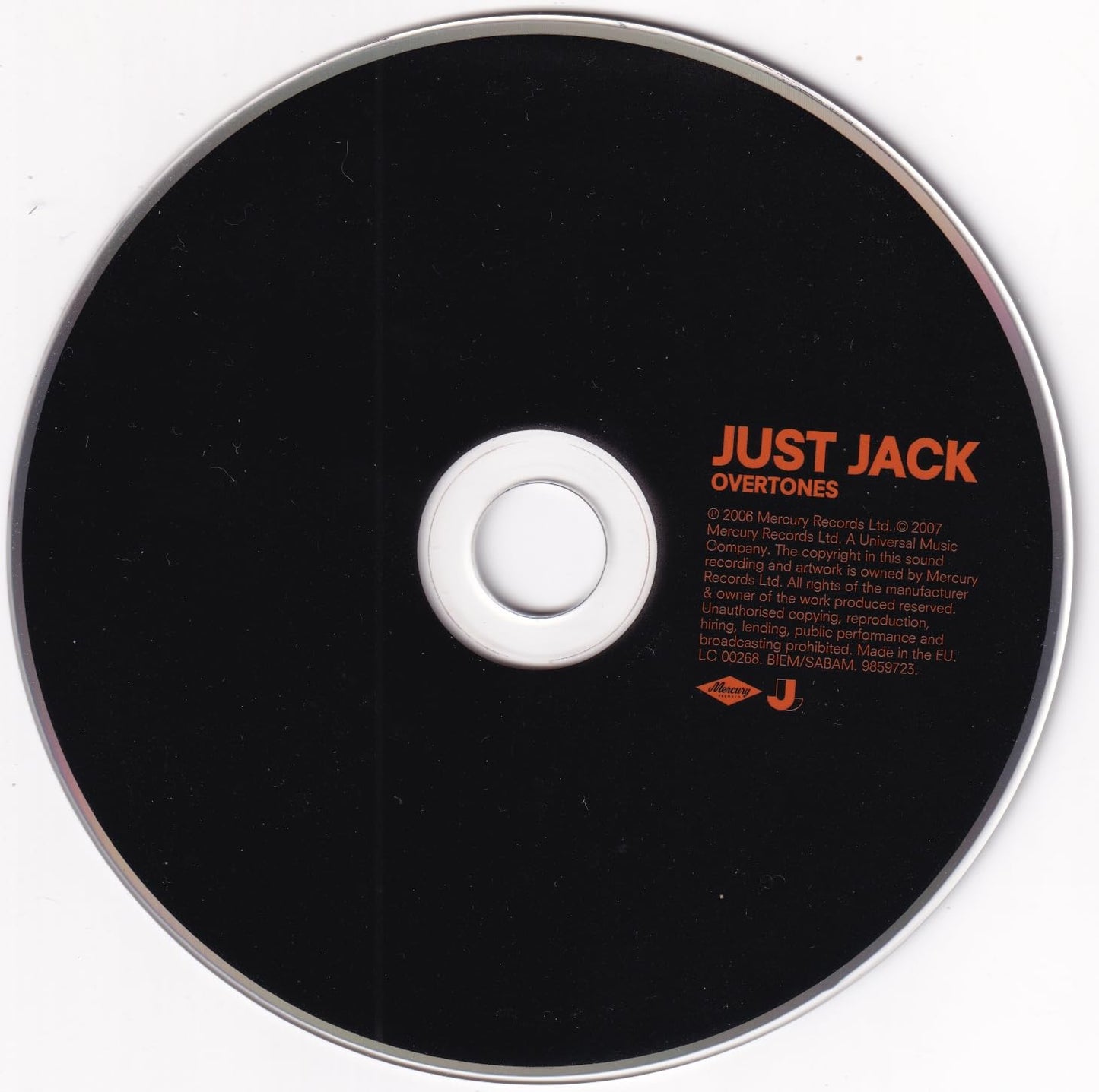 Overtones [Audio CD] Just Jack - Very Good