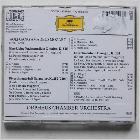 Mozart: Eine Kleine Nachtmusik [Audio CD] Orpheus Chamber Orchestra;