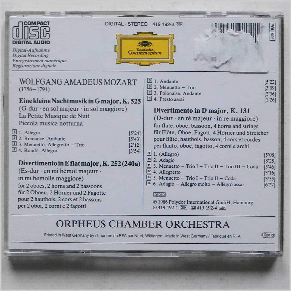 Mozart: Eine Kleine Nachtmusik [Audio CD] Orpheus Chamber Orchestra;