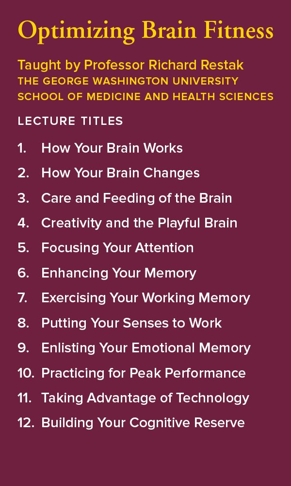 Optimizing Brain Fitness - The Great Courses - Professor Richard Rustak [Unknown Binding] - Very Good