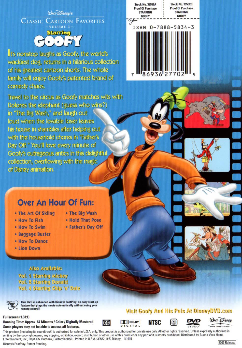 Classic Cartoon Favorites, Vol. 3 - Starring Goofy [DVD] - Very Good