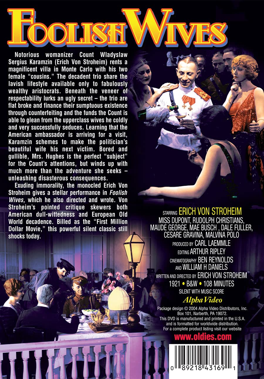 Foolish Wives (Silent) [DVD] - Very Good