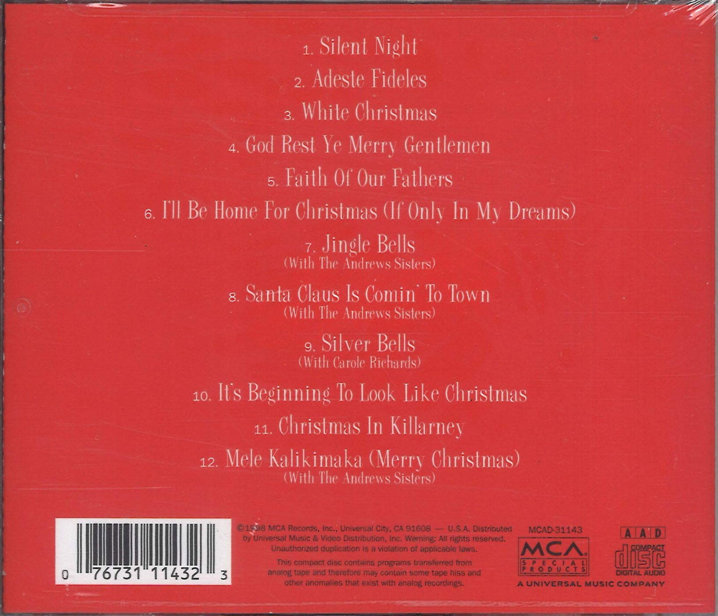 CROSBY;BING - MERRY CHRISTMAS [Audio CD] CROSBY;BING