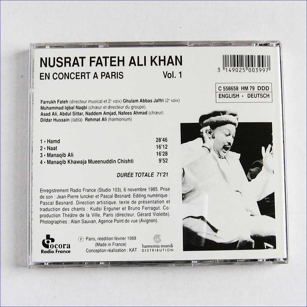 En Concert a Paris, Vol.1 [Audio CD] Nusrat Fateh Ali Khan