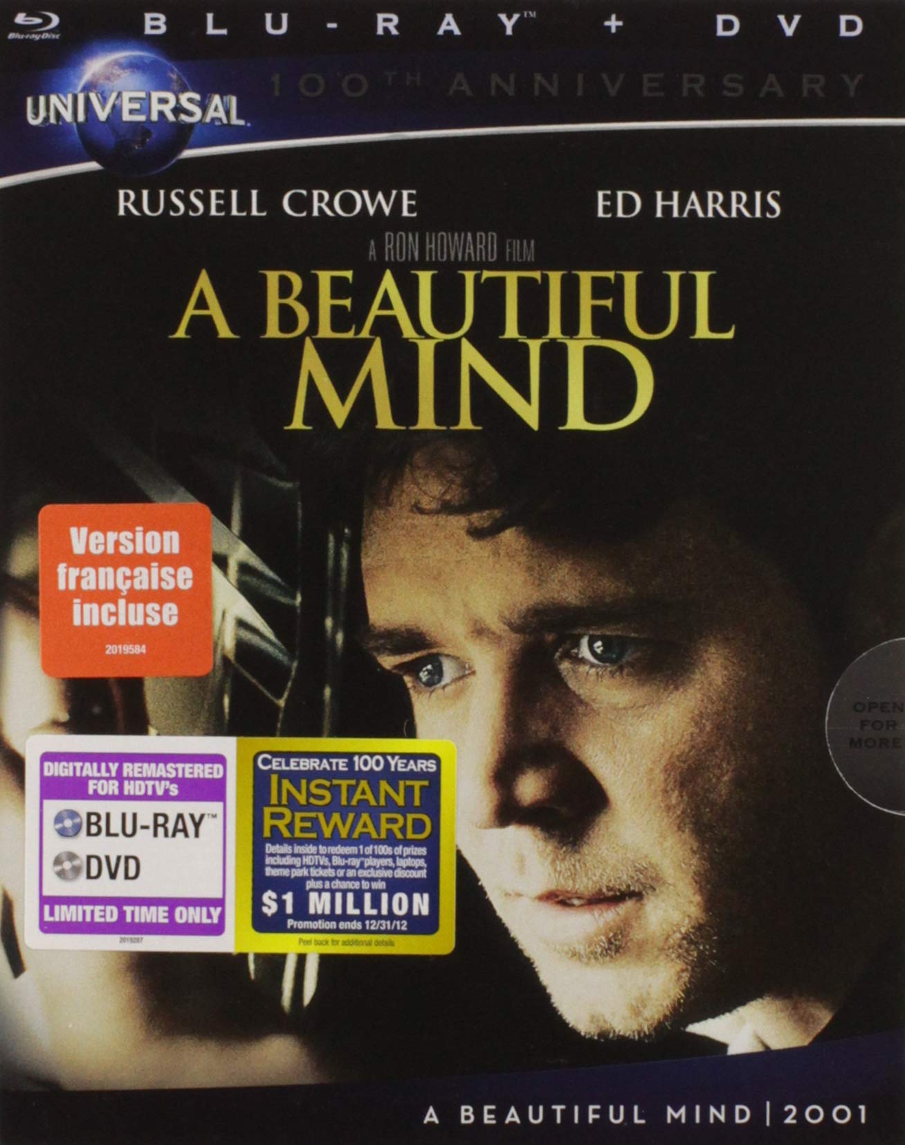 A Beautiful Mind [Blu-ray + DVD] (Bilingual) [Blu-ray] - Very Good