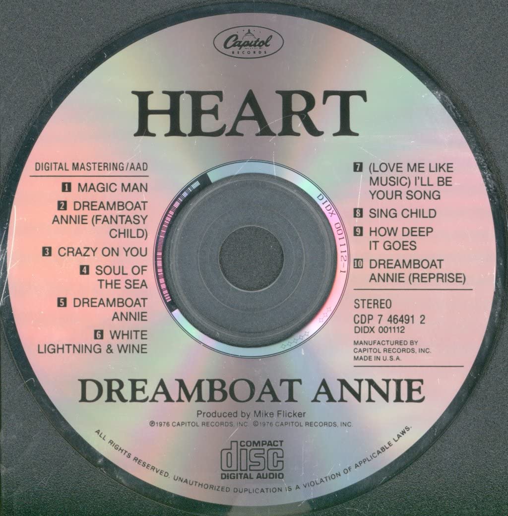 Dreamboat Annie [Audio CD] Heart; Geoff Foubert; Ann Wilson; Roger Fisher; Robert Deans; Roy Ayotte; Duris Maxwell; Kat Hendrikse; Steve Fossen; Howard Leese; Brian Newcombe; Tesse Bensussen; Michael DeRosier; Mike Flicker; Jim Hill; Nancy .. - Very Good