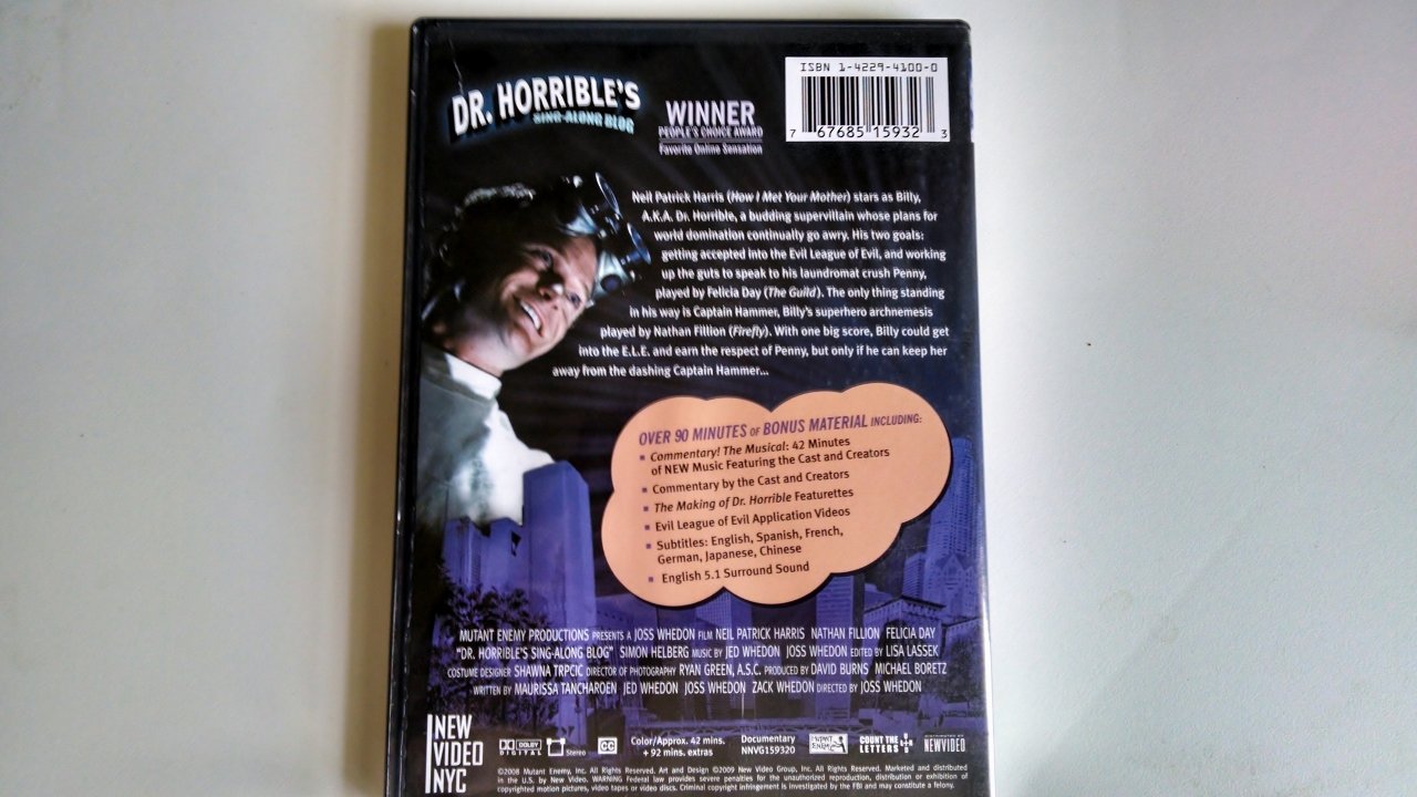 Dr. Horrible's Sing-Along Blog [DVD] - Very Good