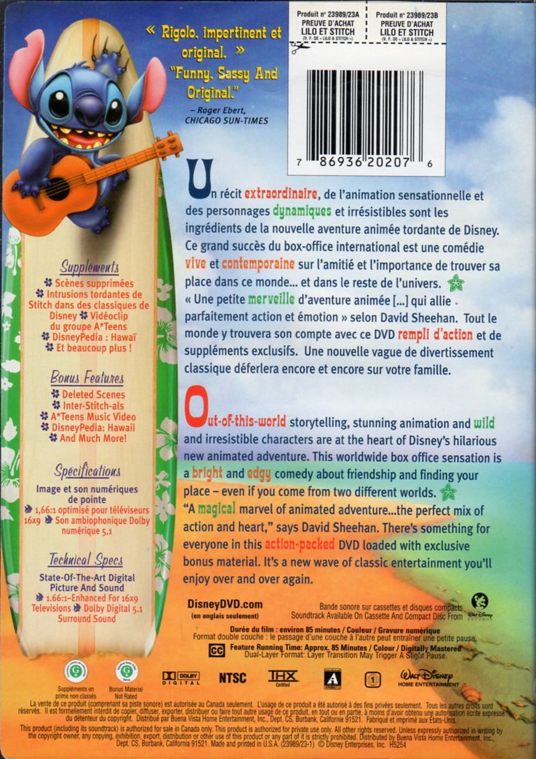 Lilo & Stitch [DVD] - Good