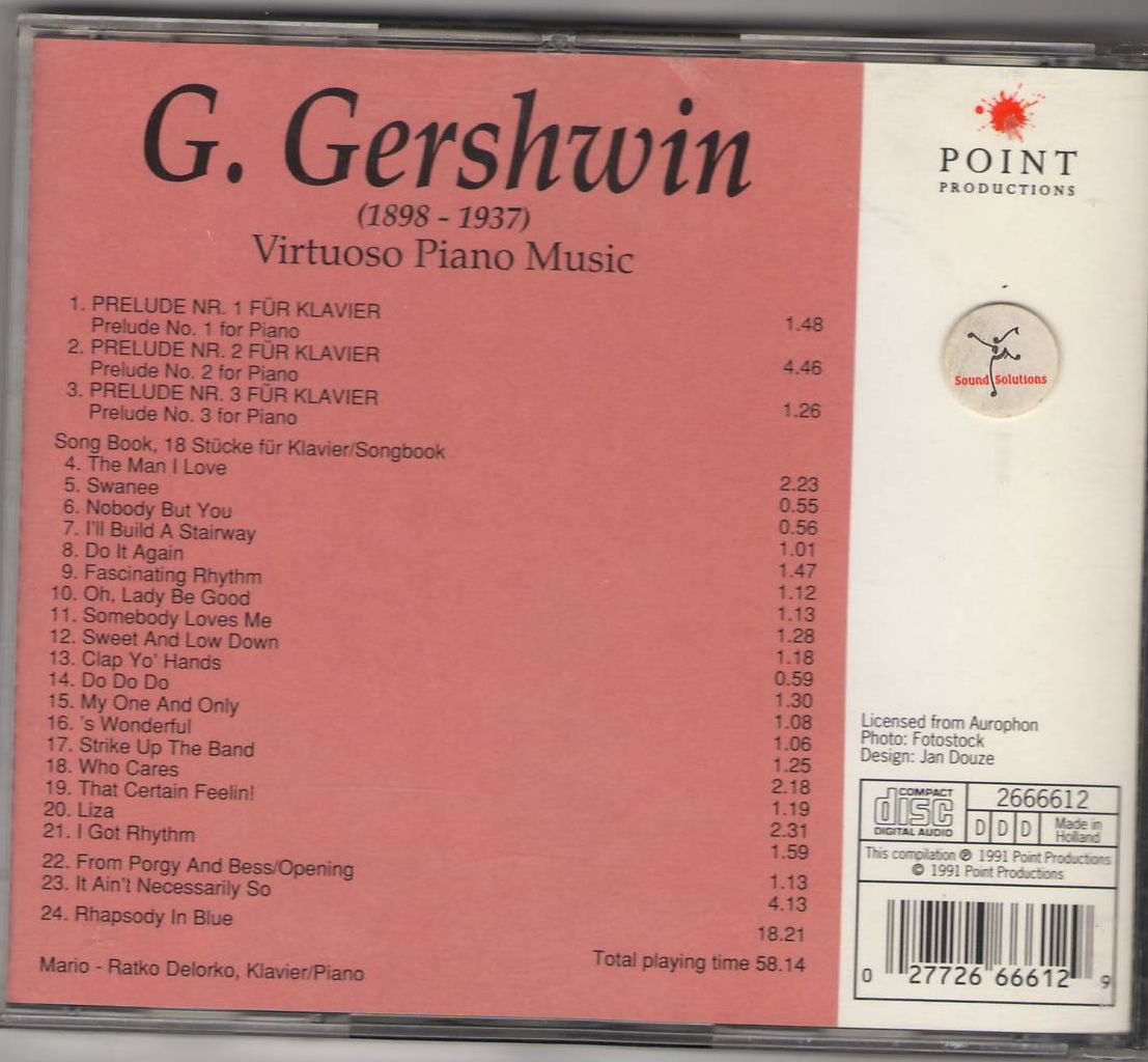 Gershwin Virtuoso Piano Music [Audio CD] - Very Good