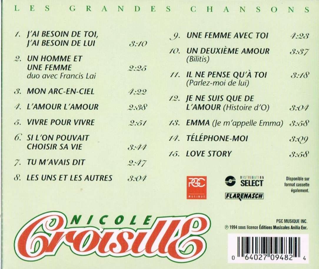 Nicole Croisille - Les Grandes Chansons [Audio CD] - Very Good