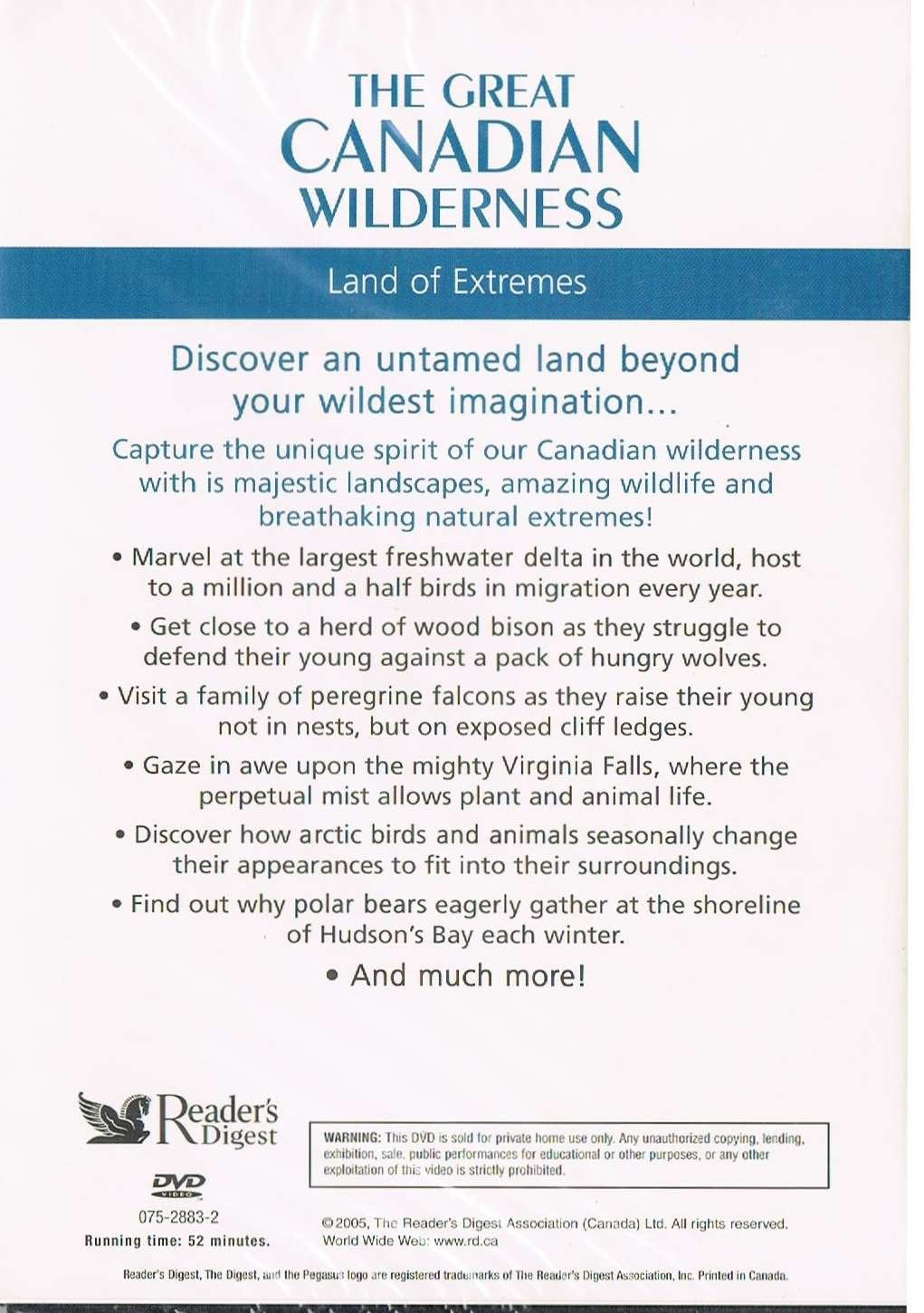 The Great Canadian Wilderness - Land Of Extremes (Language: English only) [Unknown Binding]